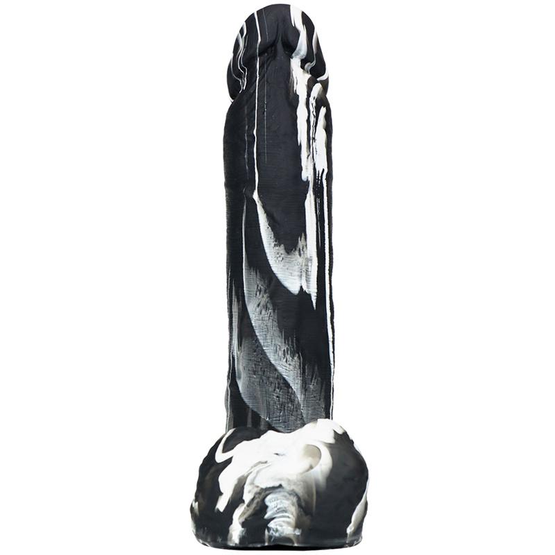 Simulation Liquid Silicone Phallus Sucker Oversized Super Soft Thick Black Female Big Penis Soft Sex Props Masturbation Stick