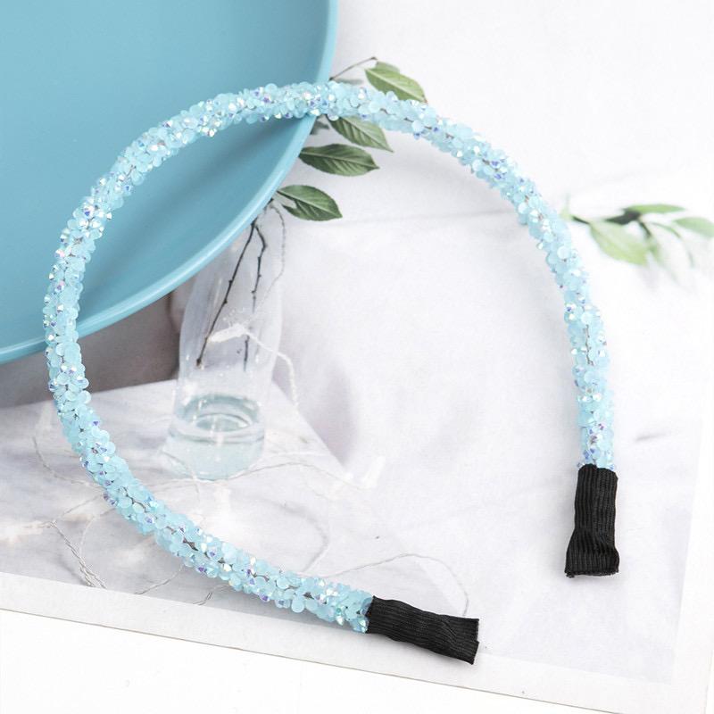Fashion Korea Crystal Soft Headband for Women Rhinestone Hairband Beads Bezel Girls Hair Accessories Simple Headwear
