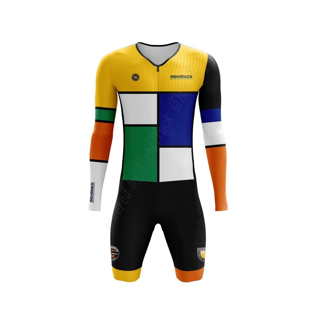 2026 MENS Triathlon Trisuit Campionato del Mondo Manica Lunga Dragon Skinsuit Nuoto Ciclismo Corsa Competizione Appare