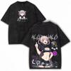 New Summer Unisex Loose Casual Vintage Washed Harajuku Style T-Shirt With Nazuna Manga Print, Anime Call of the Night T-shirt