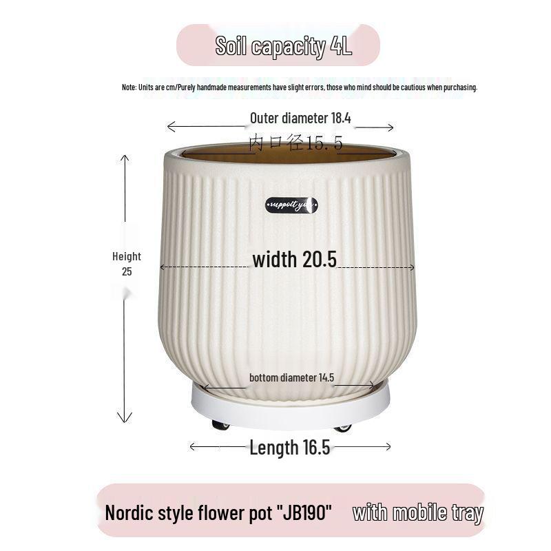 Nordischer Stil Großer Harz-Blumentopf, Hoher Zylinder für Paradiesvogel oder Areca-Palme, Verdickt und Langlebig