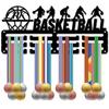 Backpack Holder for Teen Bedroom Metal Basketball Medal Holder, Hanger Rack, Wall Mounted Awards Display Rack Room Decor, Entryway Key 3 Lines Design,