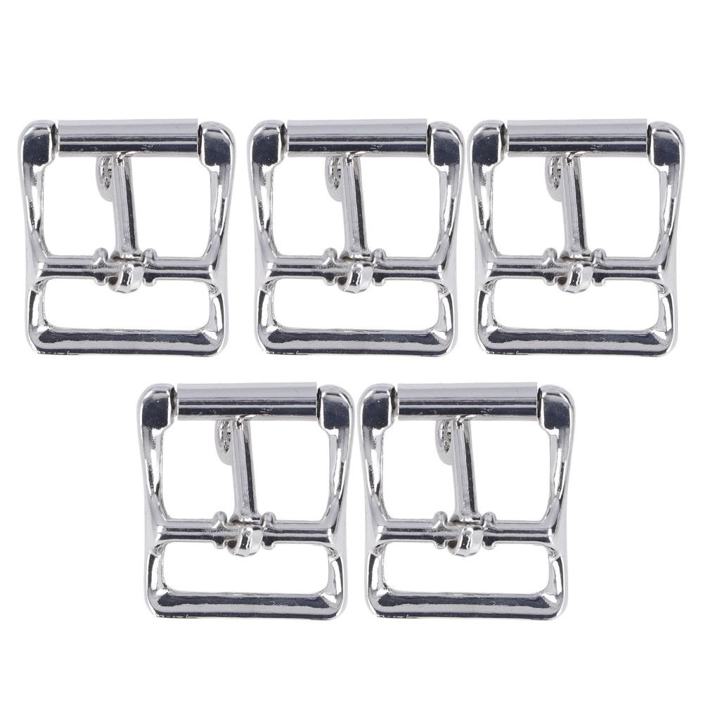 5pcs Square Center Bar Metal Replacement Buckle Single Prong Buckle Leather Craft