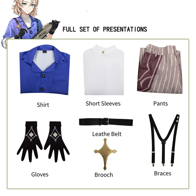 

Альбедо Genshin Impact Костюм для косплея Комплект Терилен Аксессуары для вечеринок Подарок для фанатов S