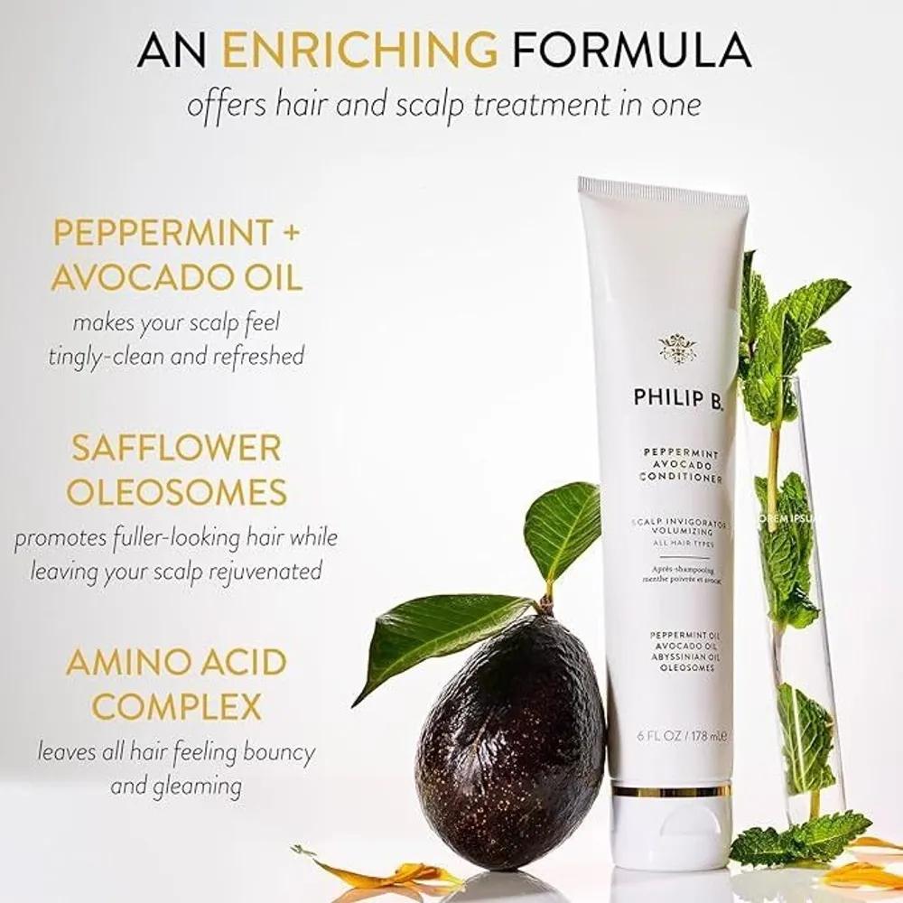 Philip B . Peppermint Avocado Conditioner 6oz + Shampoo 2oz Set