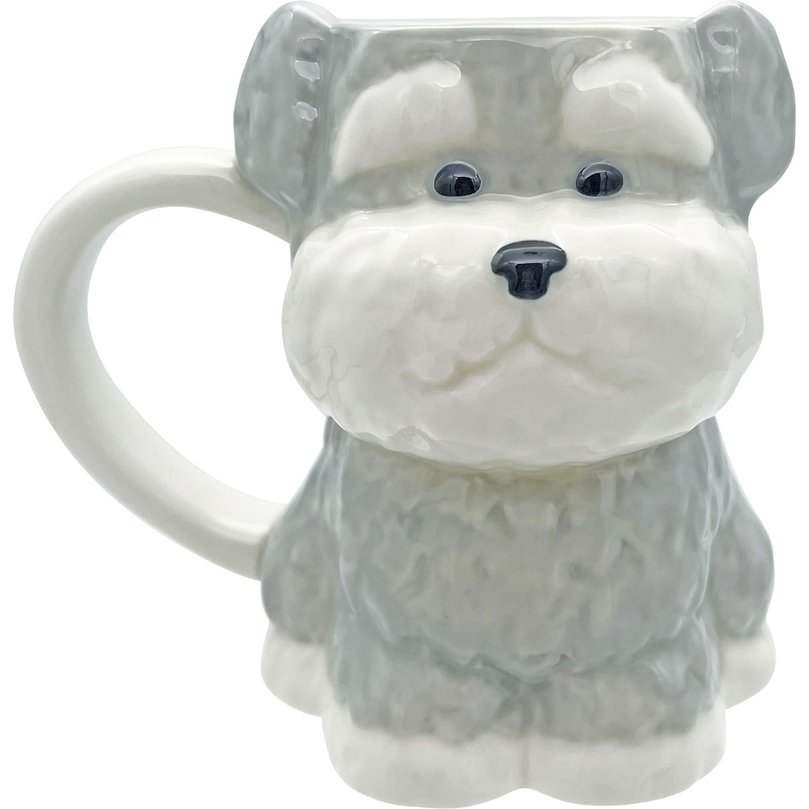 

Sun Art Cute Schnauzer Animal Birthday Dog Party 13 x 9 x 11 330 ml Die-Cut Mug, Design, Gift, Merchandise, Year-End Favors, White, Approx. cm, белый