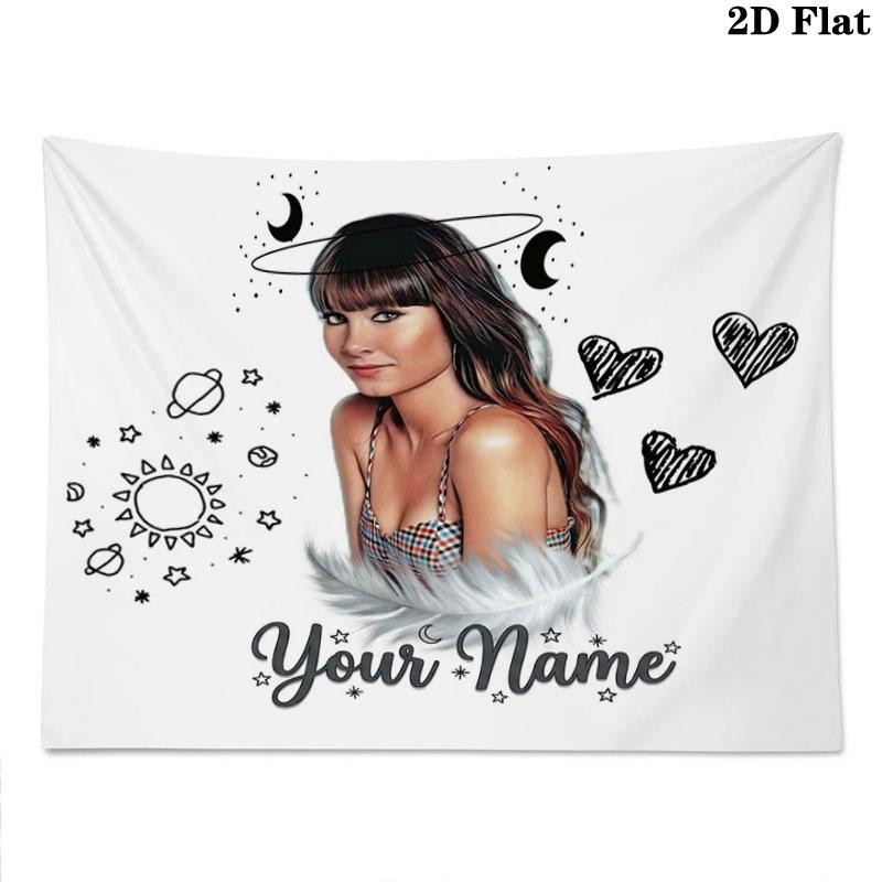 Aitana Custom Name Wall Tapestry Aesthetic Wall Hanging Printed Fabric Blanket Decorative Tapestries for Bedroom Living Room Home Decor