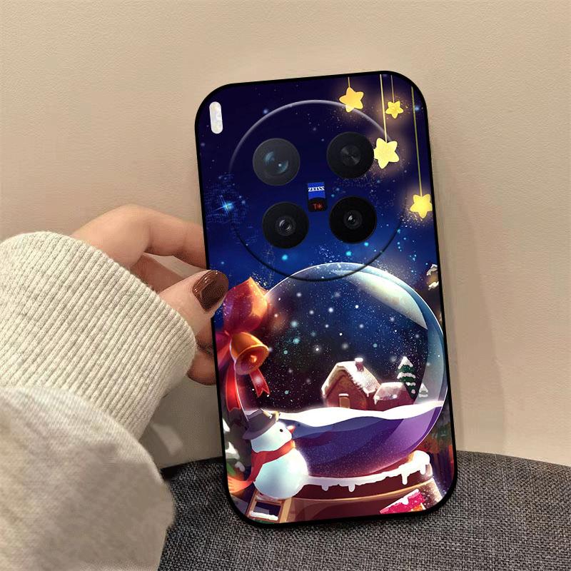 Christmas Painting Silicone Case For Vivo X300 X200 Ultra X200s X300 X100 X100s Pro Mini Soft TPU Shockproof Cover X200FE Fundas