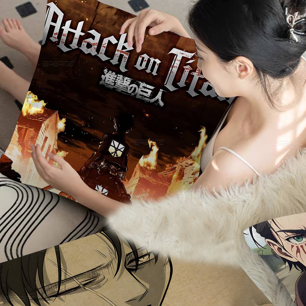 A-Attack O-On T-Titan Levi Ackerman Stitch Lucky Dragon Pillow Cover Sofa Cushion Cover Home Room Decoration Children Gift