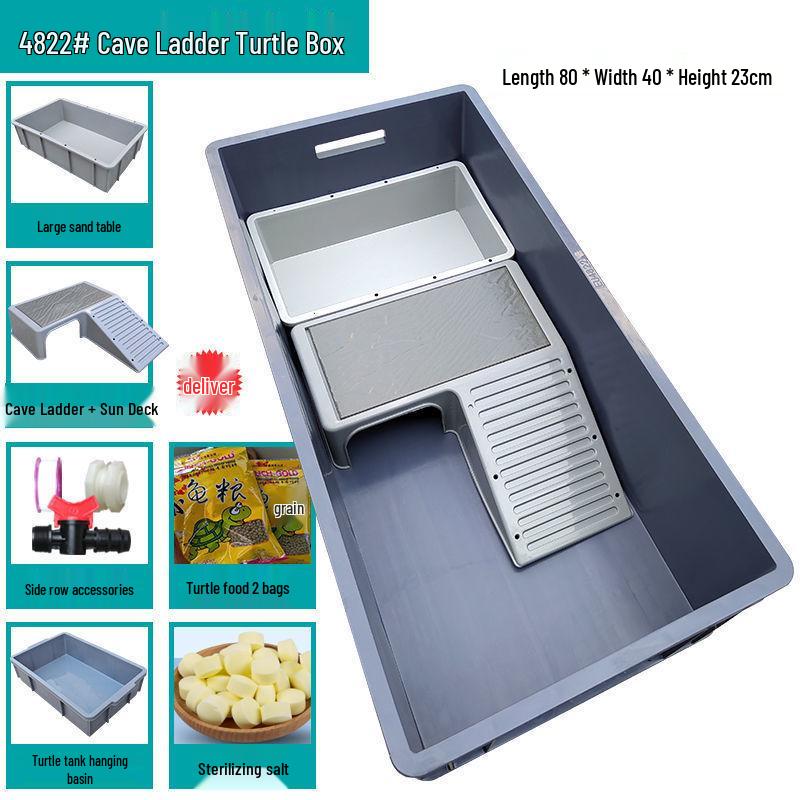 Large Plastic Turtle Tank with Sunning Platform and Breeding Box