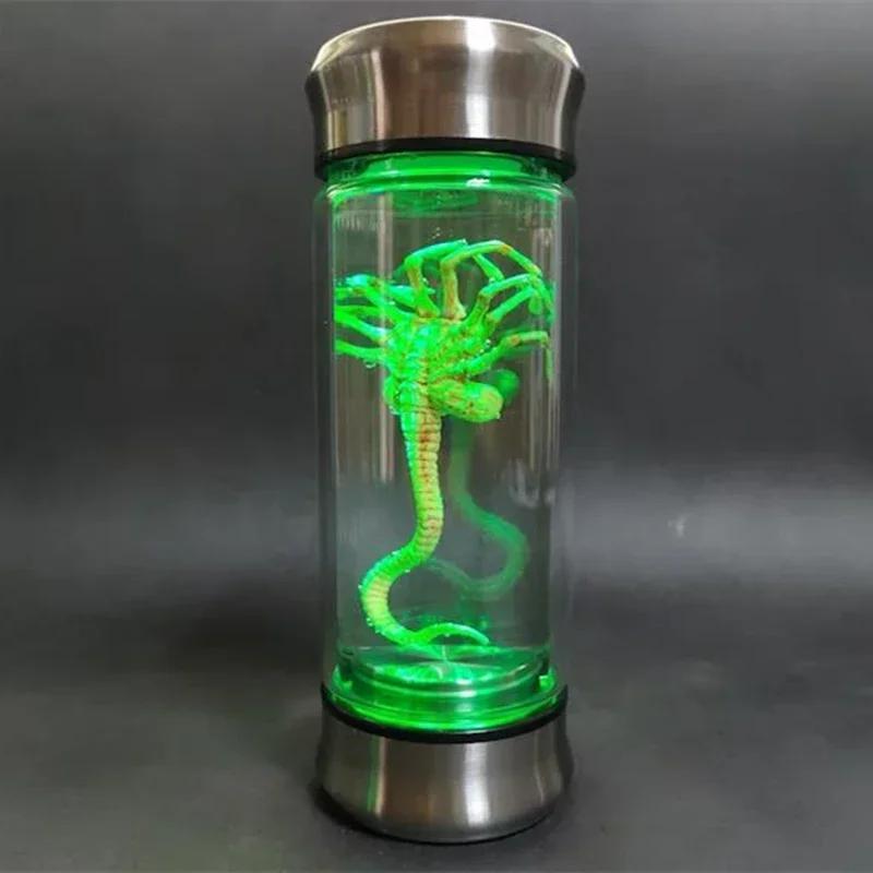 Alien-Themed Specimen Glow Jar - Led Sci-Fi Night Light, Mysterious Creature Glass Container Decor For Home Desktop Collection