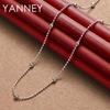 New 925 Sterling Silver 16-24 Inches Sweater Bead Chain Necklace Women Fashion Charm Wedding Party Favors Jewelry