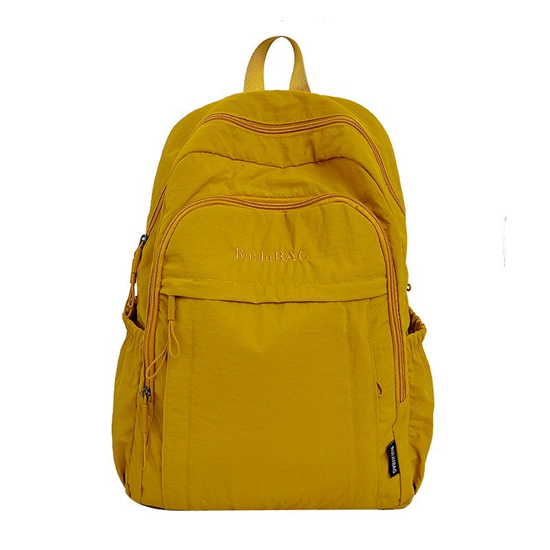 Rucksack mit großem Fassungsvermögen und einfarbig für Studentinnen, leichte Laptop- und Campustasche im japanischen und koreanischen Stil