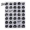 Halloween Nail Stickers Art Stickers 3D Embossed Skeleton Hand Pumpkin Bat Professional Salon Accessories Black Decals Self-Adhesive Manicure