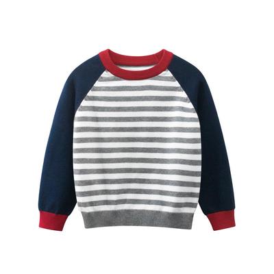 Spring 2024 Korean Boys' Striped Knitted Sweater Pullover