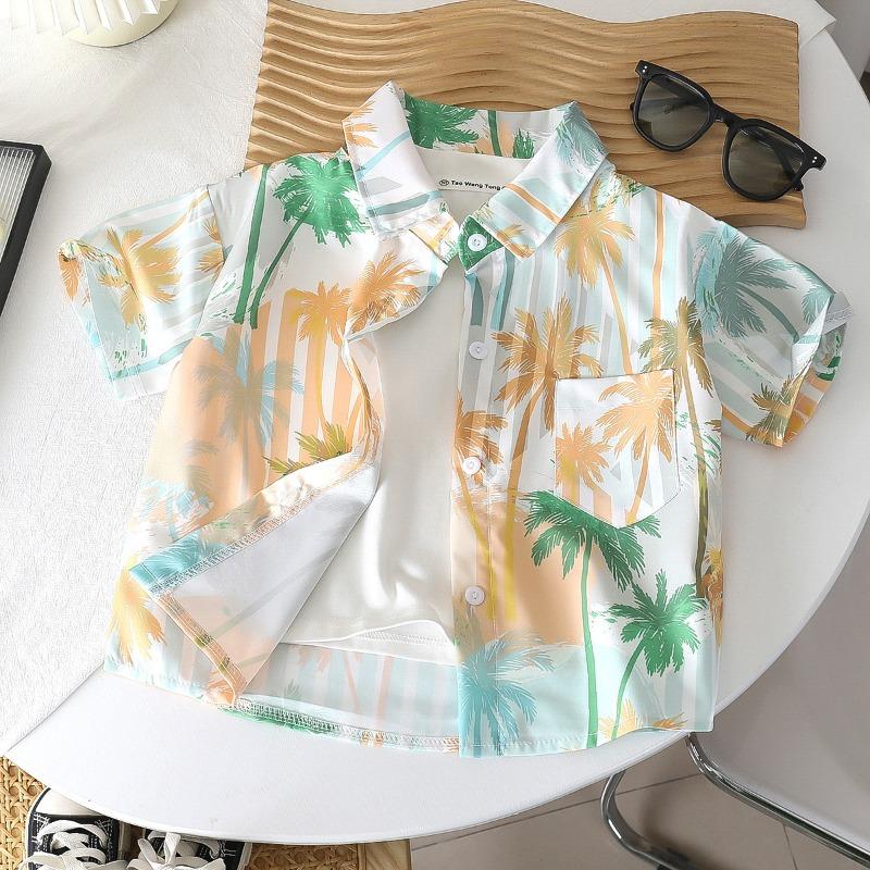 Kids Casual Short Sleeve Shirt For Boys And Girls Children Summer Daily Top