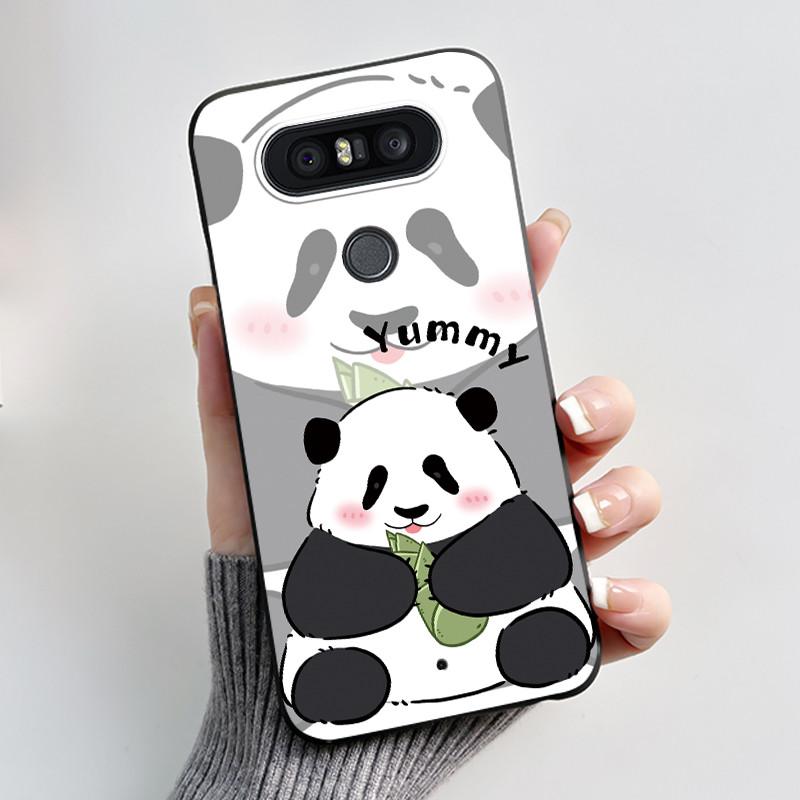 Cute Case For LG Q8 Funda Fashion Capa Coque Printing Shell Protective Cover Soft Silicone Cartoon Black Casing