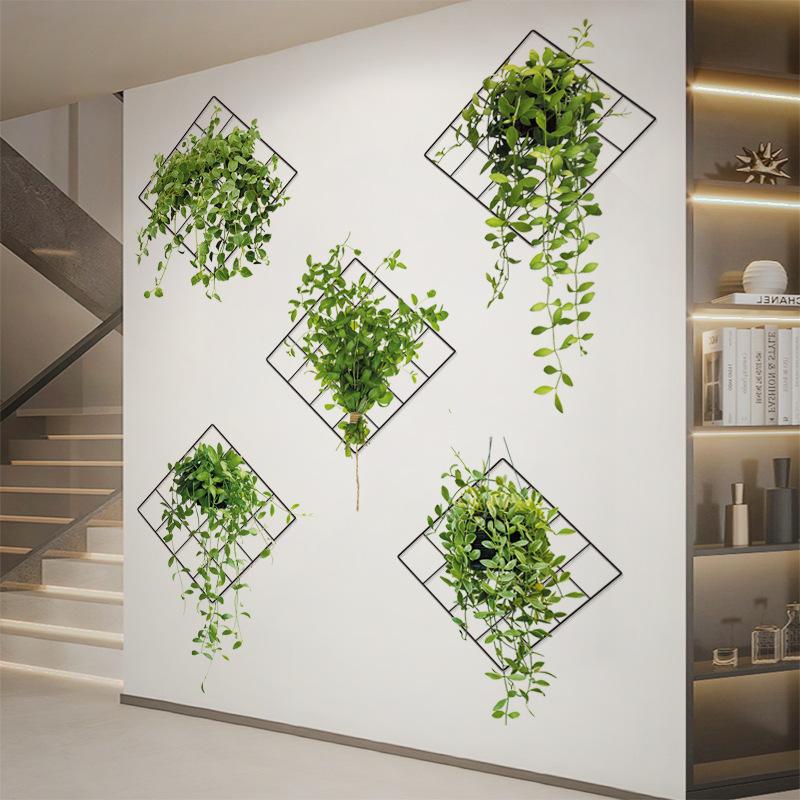 Hanging Orchid Wall Sticker Green Plant Home Decor for Room Balcony Wall Decoration