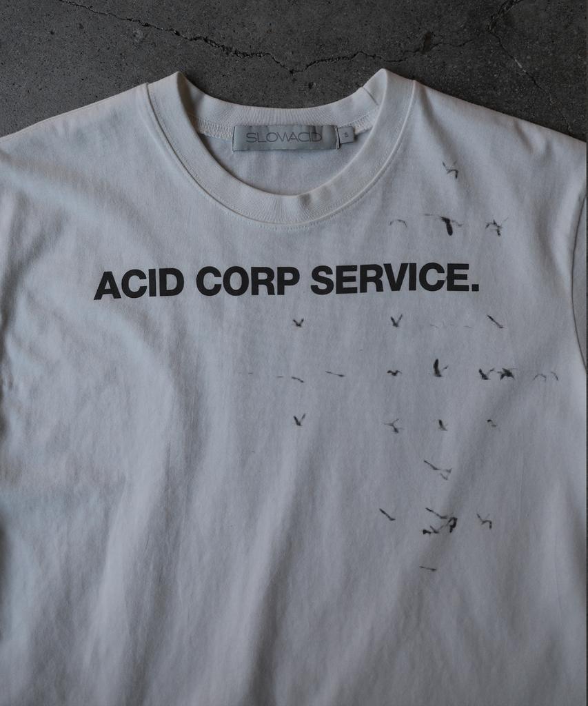 SLOWACID Bird Short Sleeve T-Shirt [White]