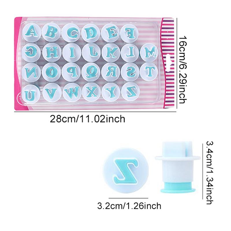 26PCS Uppercase Alphabet Baking Pastry Mold Reusable Plastic Cookie Handmade DIY Cutter for Biscuit Fondant Cake Decorations ZYF