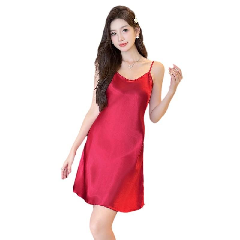 Damen Nachthemd aus Kunstseide - Sexy Sommer Camisole für Frühling & Herbst