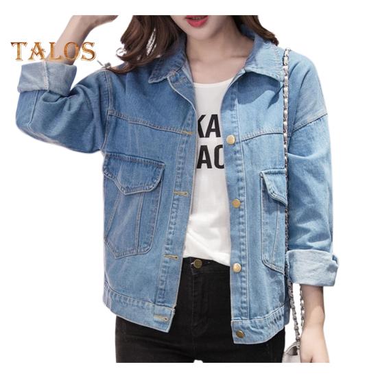 Zimní Dámské Bunda Dlouhé Rukávy Ohrnovací Límec Kapsy na hrudi Zapínání na knoflíky Kabát Jednobarevné Běžné streetwear Denim Coat