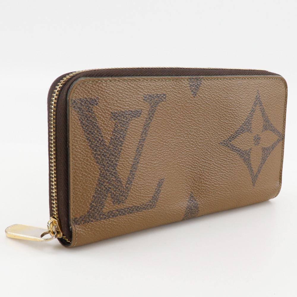LOUIS VUITTON Zippy wallet Purse M69353 Monogram Giant Reverse Brown Monogram canvas unisex Used