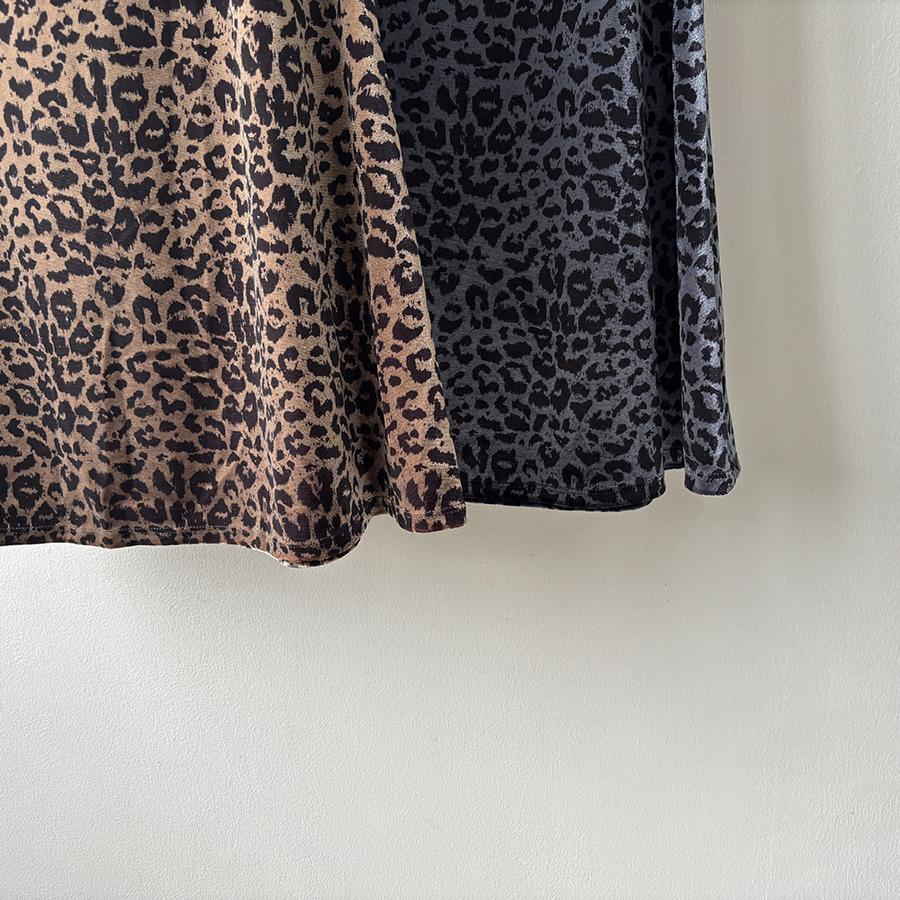 Vintage Leopard Velvet Half-Skirt Women Autumn High Waist Slim Fit Bodycon A-Line Long Dress