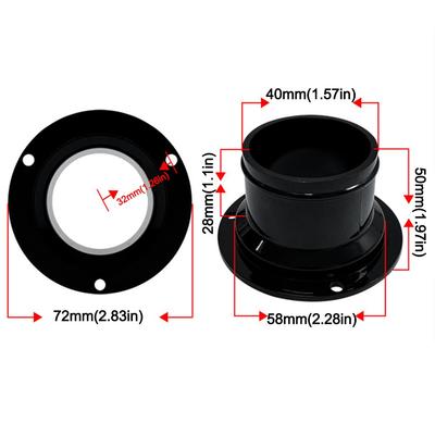 Portable ABS Exhaust Duct Connector Flange Round 50-160mm Bevel Flange Adapter Black Air Vent Duct Flange Kitchen