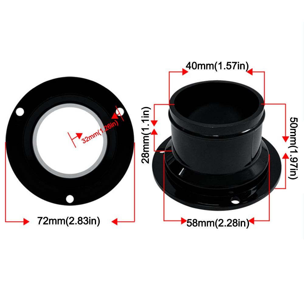 

Round Bevel Flange Adapter Black Pipe Air Vent Connector for Exhaust Air System 50mm