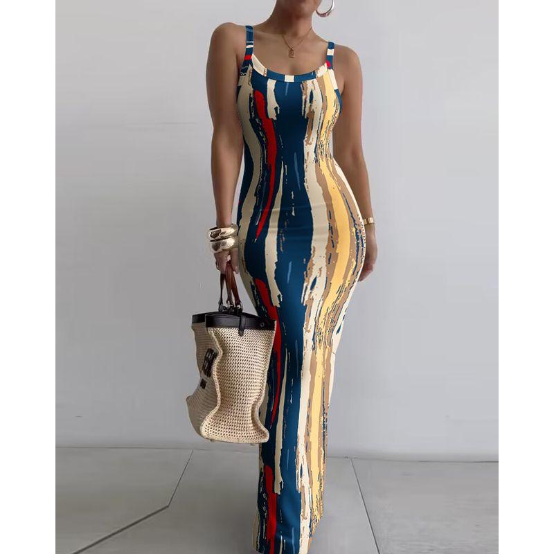 Tailored and Tight Long Dress with Camisole Sling Slim Fit Skinny Long Dress
