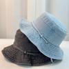 Retro- und altmodischer gewaschener Denim-Bucket-Hut für Damen im Frühling und Sommer, lässiger Basin-Hut, Sonnenschutzhut für Bergsteiger