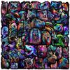 50pcs Funny Dark Colorful Cartoon Animals Stickers DIY Scrapbook Notebook Bottle Bike Phone Luggage Car Sticker