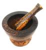 Thai Som Tam Spice Bowl Set, Natural Wood, Small, 2-Piece Set, Ideal for Krok Som Tam, Asian Cuisine