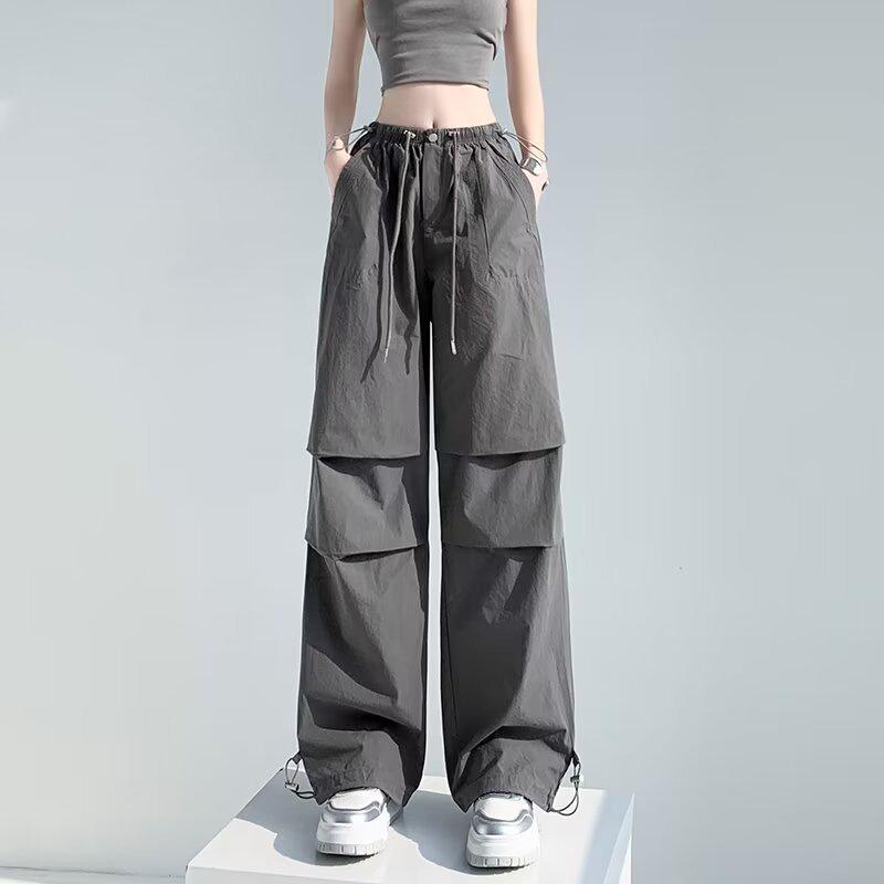 2026 Women s Pink Quick-Dry American Style Wide-Leg Joggers 2XL серый