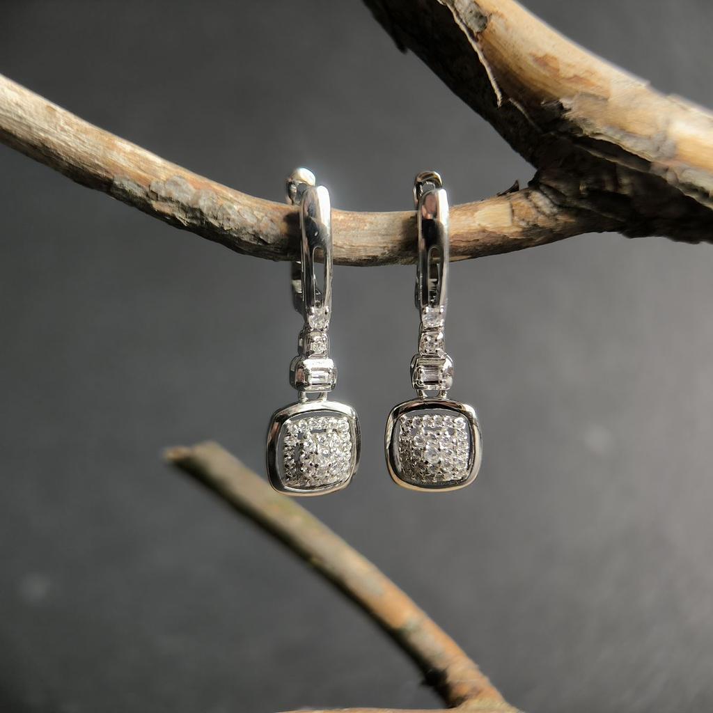 Silver Earrings with Cubic Zirkonia (2186618)