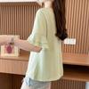NaVaVa V Neck Cable KniT ShorT sleeVe T shirT hearT Embroidery nT2616