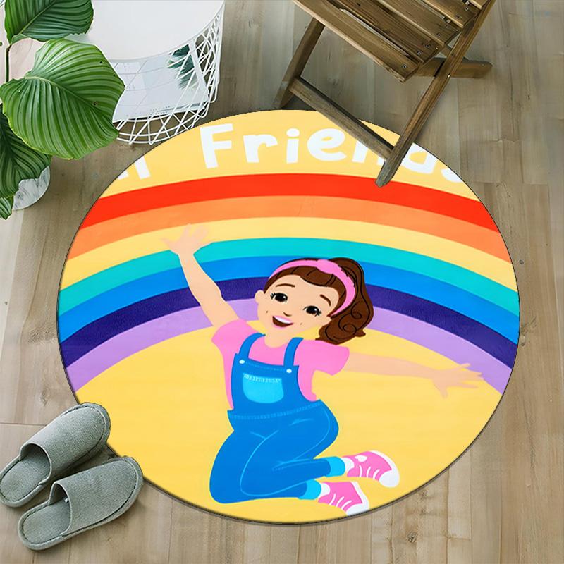 1pc Ms Rachel1 Print Round Carpet Chair Round Carpet Suitable for Bedroom Living Room Home Decorative Carpet
