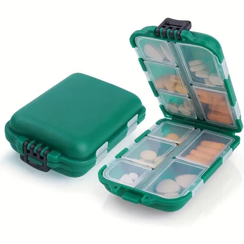

1-Piece Large-Capacity Waterproof Pill Organizer - Moisture-proof, Portable Travel Medicine Case for Storing Capsules, Odor-Free зелёный