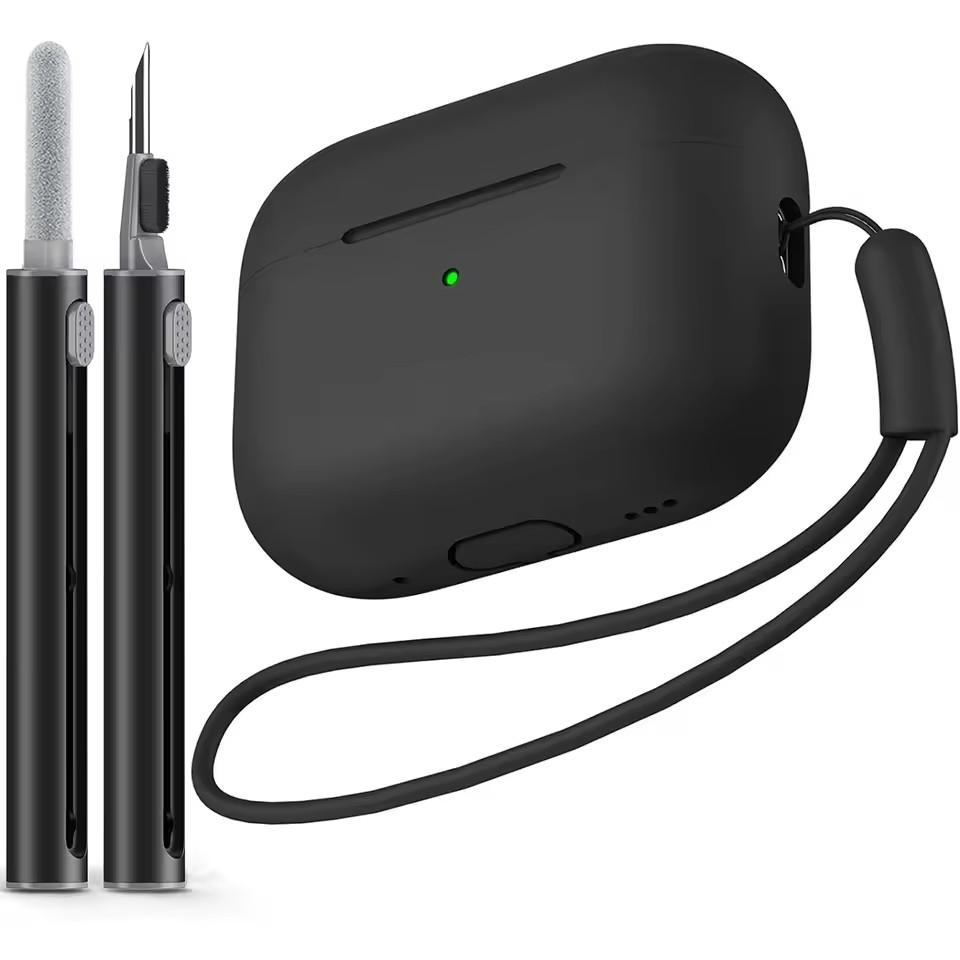 For Airpods pro 2 case Cover with Cleaner Pen Kit Soft Silicone Protective Case for Apple Airpods pro 2nd/1st case Generation