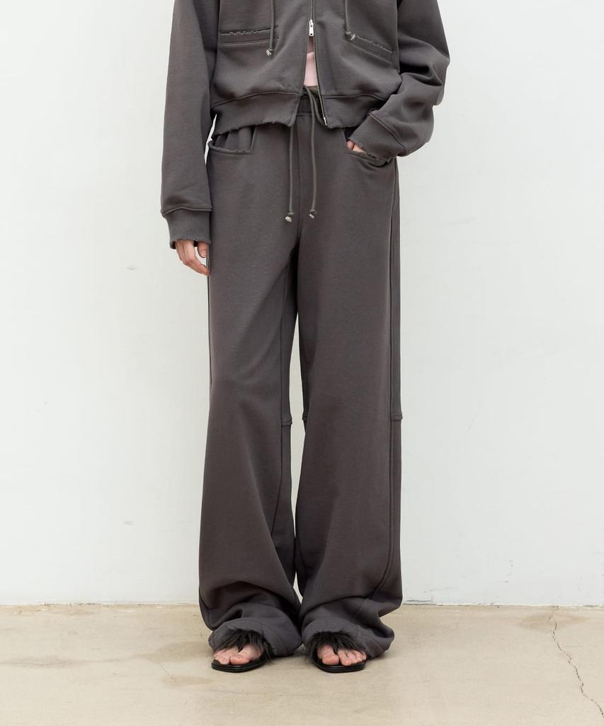 Kueoumeon Distressed Easy Sweatpants (Charcoal)