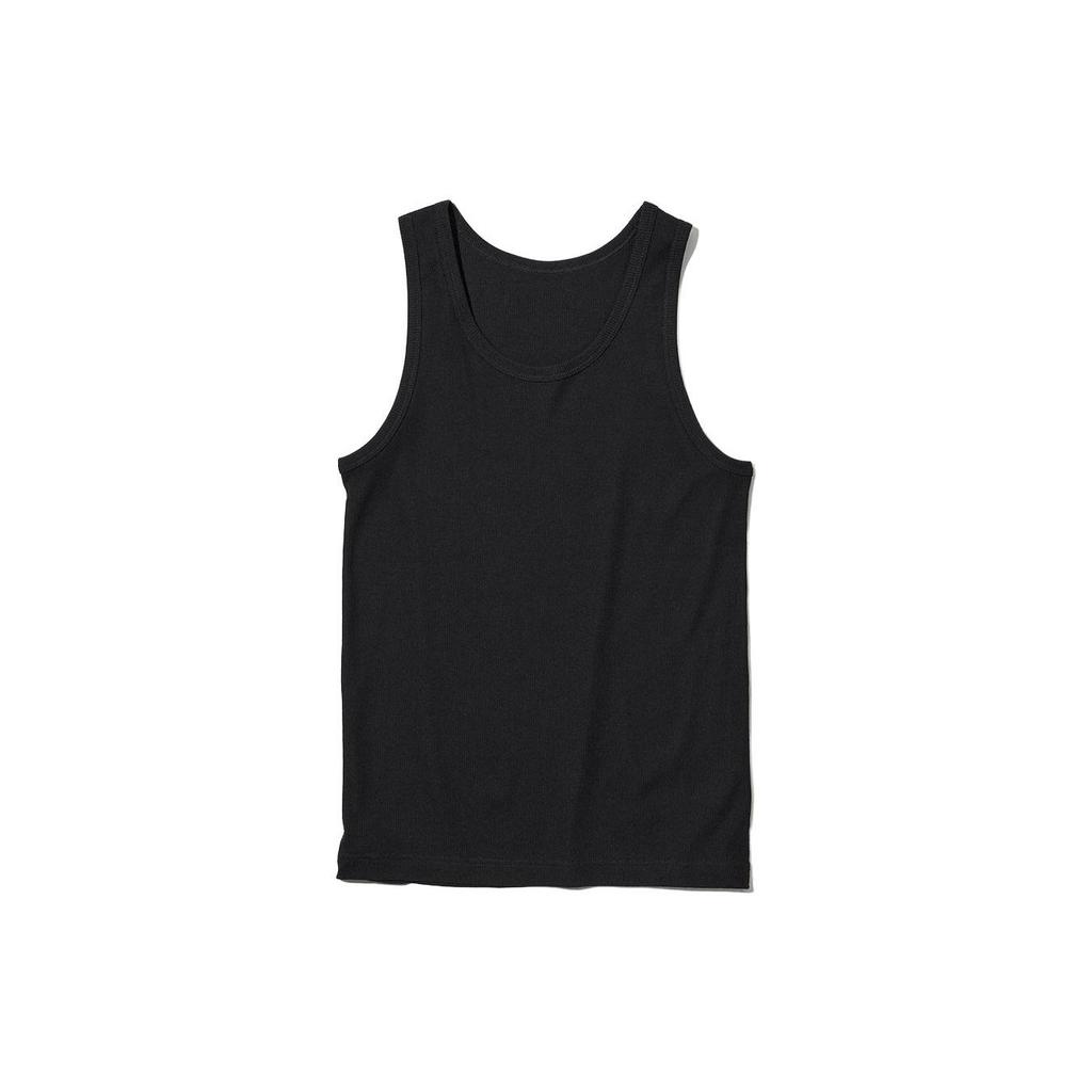 Uniqlo Solid Color Round Neck Pullover Vest Unisex Vests Black 455358-09