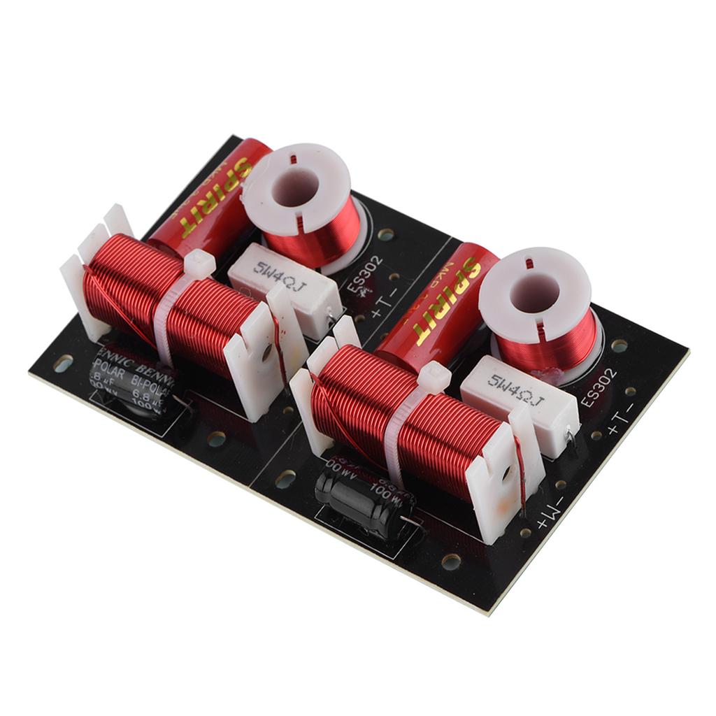 Spker Crossover, 2Pcs 2 Unit   Frequency Divider Hi Fi Sound Filter Module Board for Treble Bass with Wire Wound Ceramic Resistor