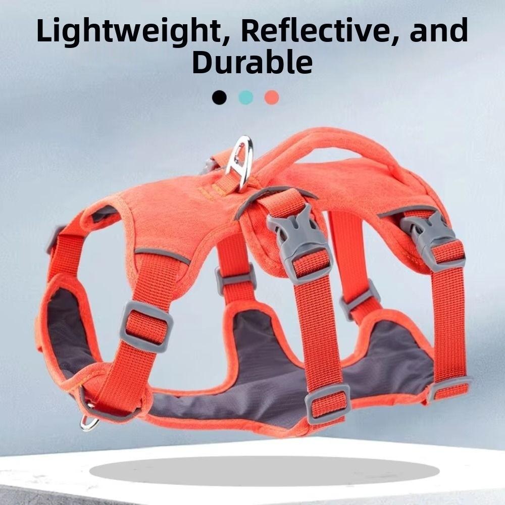 Reflective Vest Dog Harness Adjustable Design Nylon Pet Vest Protective Reflective Pet Harness Pug