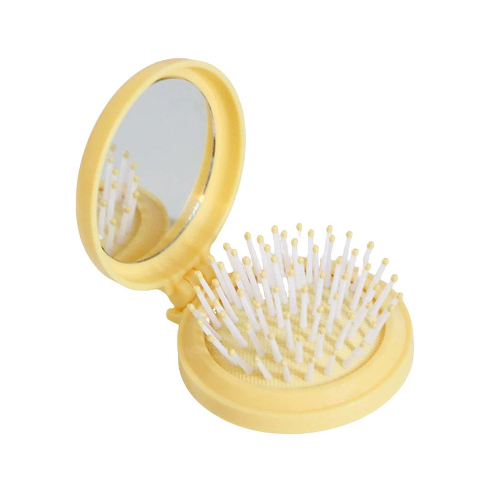 Folding Air Bag Comb With Mirror Mini Portable Travel Hair Brush Anti-static Styling Brush Head Massager Brush