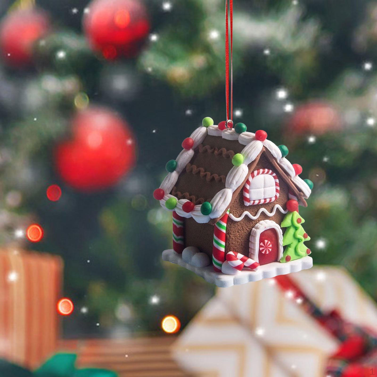 

Рождественское украшение пряничный домик украшение подвеска деревня многоразовое ремесло рождественское подвесное украшение 5.5cmx6cmx7cm