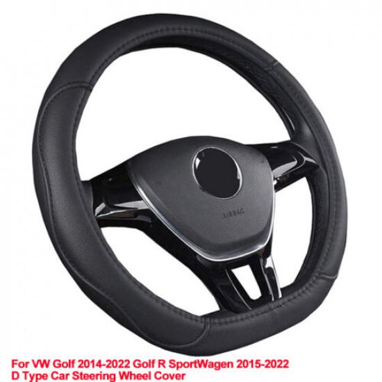 D Shape Car Steering Wheel Cover For VW Golf 2014- Golf R SportWagen 2015-22
