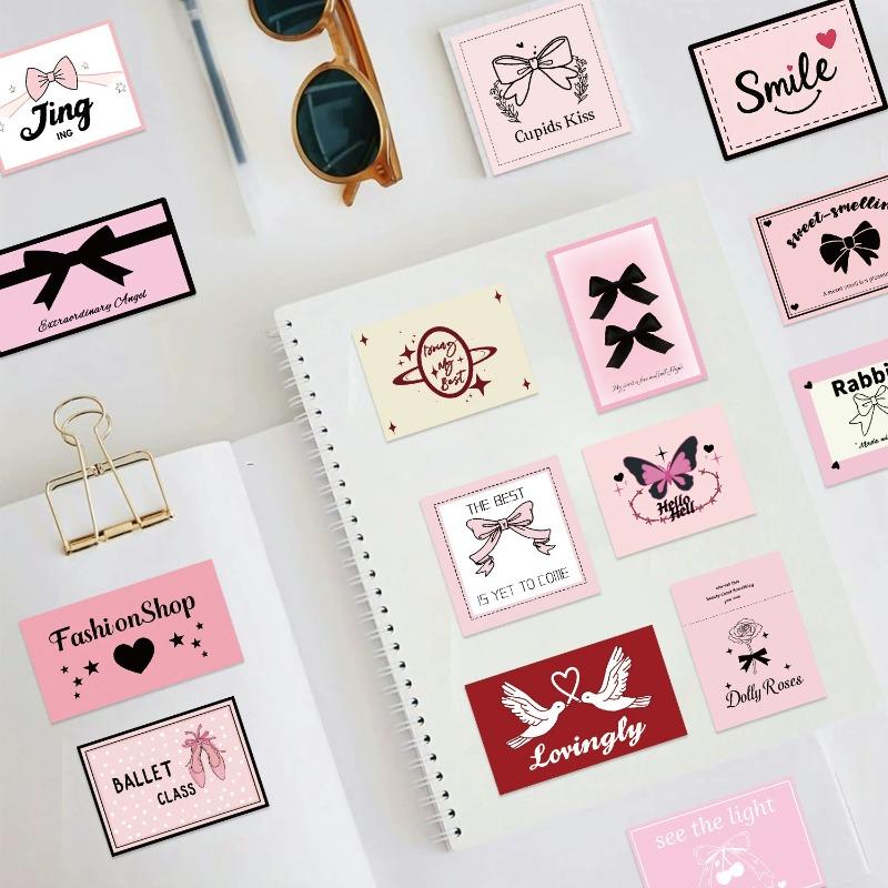 50Pcs Cartoon Pink Ballet Aesthetic Stickers, Waterproof Vinyl Graffiti Decals for Guitar Laptop Luggage DIY Scrapbooking
