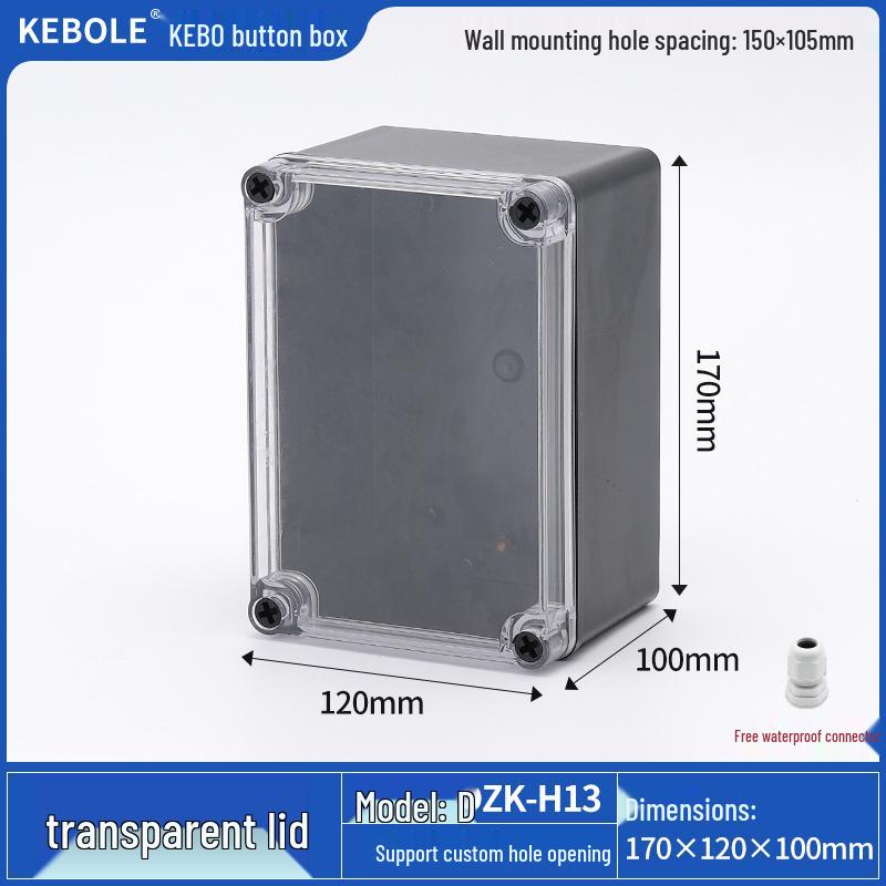 Transparent Waterproof ABS Plastic Junction Box for Indoor/Outdoor Power Supply & Monitor