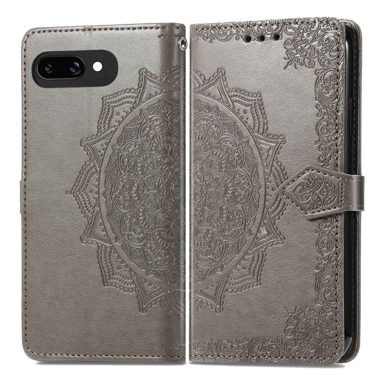 

For Google Pixel 9a Wallet Case Mandala Flower Leather Phone Cover Stand Rose Gold
